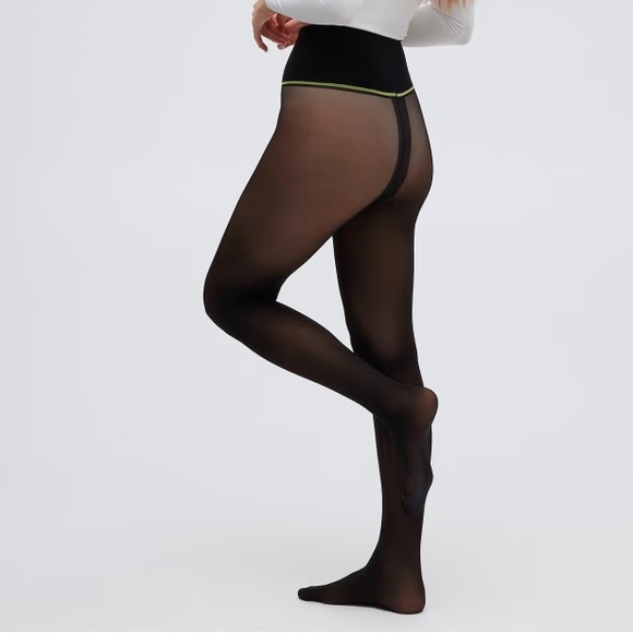 Sheer text classic black sheer tights - Picture 3 of 11